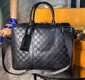 Мужской портфель Louis Vuitton мужской кожа черный 146304-1