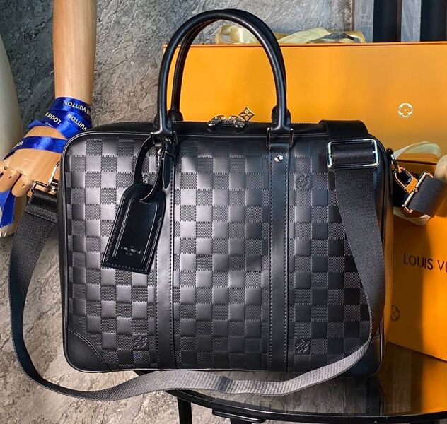 Мужской портфель Louis Vuitton мужской кожа черный 146304