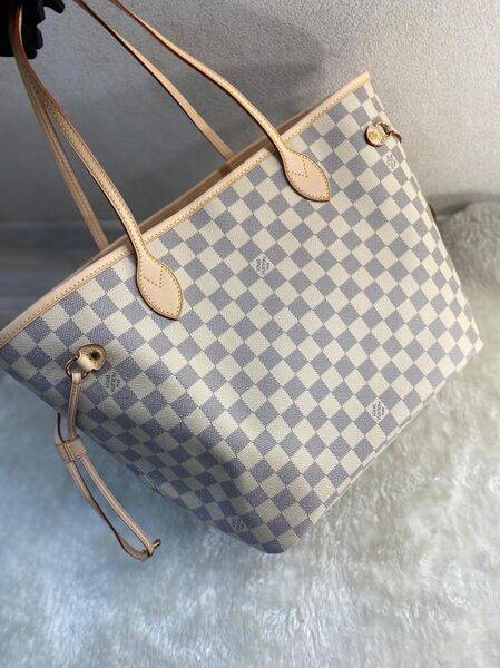 Сумка Louis Vuitton Neverfull Mm женский канва белый 76796-2