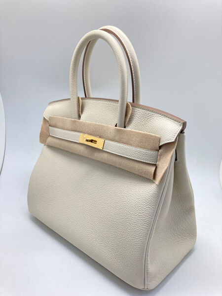 Сумка Hermès Birkin 30 ручная работа женский кожа белый 75352-3