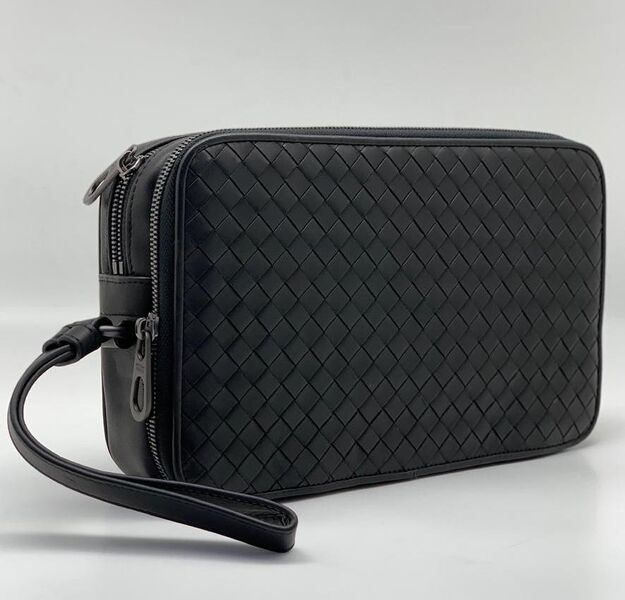 Клатч Bottega Veneta Intrecciato мужской кожа черный 26027