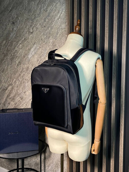 Мужской рюкзак Prada мужской кожа черный 145926-2