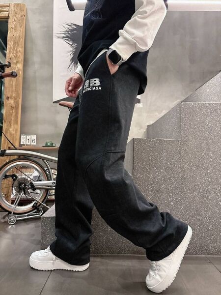 Мужские брюки Balenciaga мужской черный w9398992-1-10