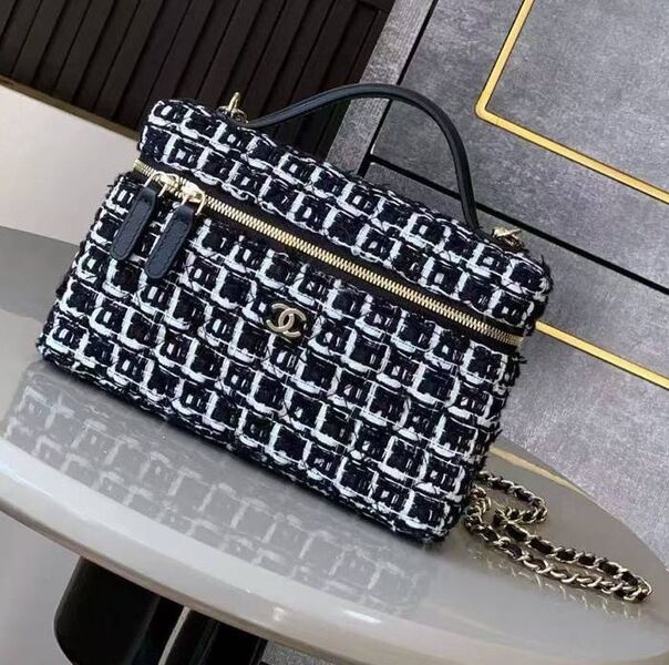 Сумка Chanel женский твид черный 182011