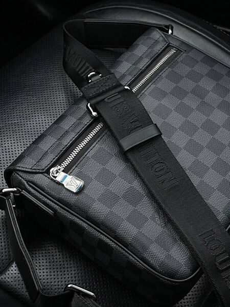 Мужская сумка мессенджер Louis Vuitton мужской кожа черный 108568-3