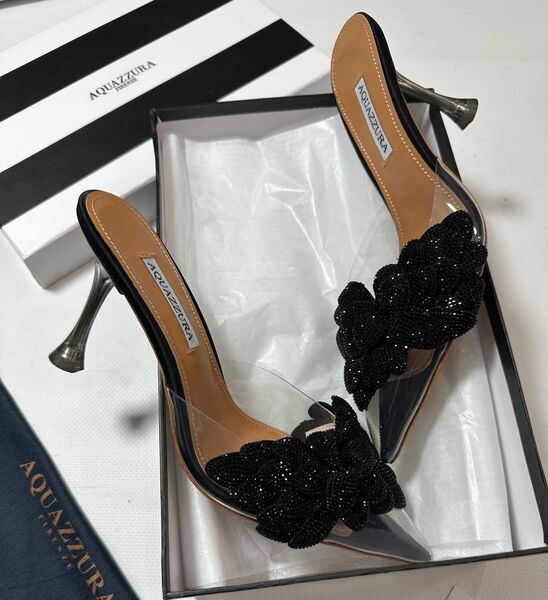 Туфли Aquazzura женский кожа swift черный 148608