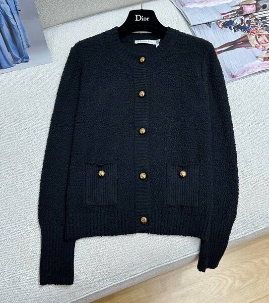 Кардиган Christian Dior женский вязаная ткань черный 159709