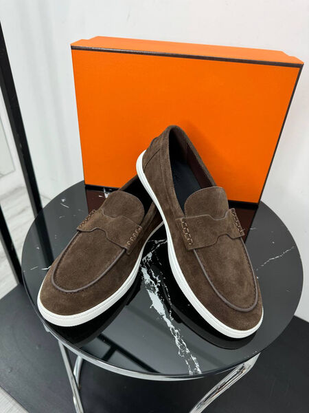 Мужские лоферы Hermès мужской замша 193489-2