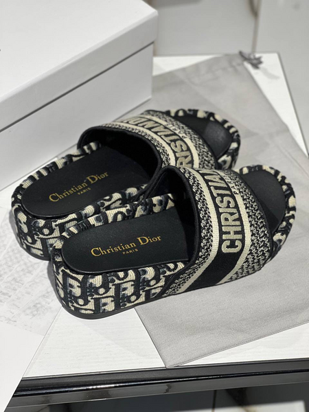 Шлепки Christian Dior женский текстиль черный 88374-4