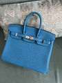 Сумка Hermès Birkin 25 ручная работа женский кожа бирюзовый 100616-4