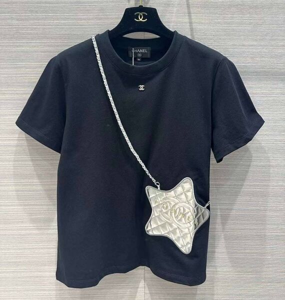 Футболка Chanel женский черный 136206