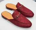 Сабо Gucci женский текстиль бордовый 185109