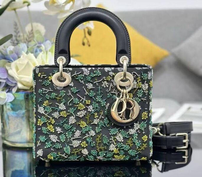 Сумка Christian Dior Lady женский кожа графитовый 196572