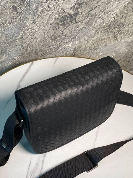 Мужская сумка мессенджер Bottega Veneta мужской кожа черный 170727-6