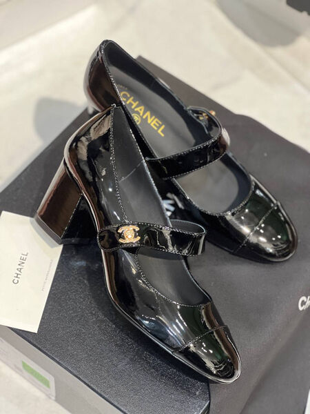 Туфли Chanel женский кожа черный 128598-5