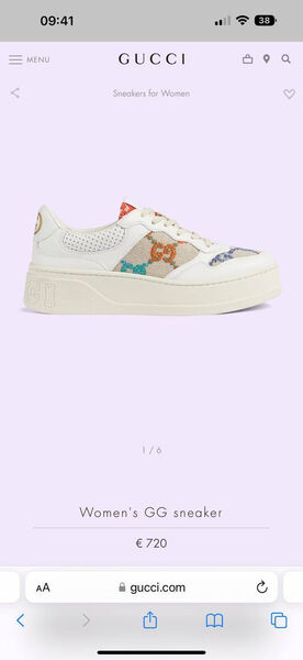 Кеды Gucci женский кожа белый 109726-5