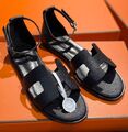 Босоножки Hermès женский кожа черный 185922-1