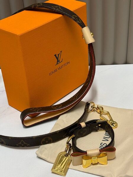 Ошейник для собак и кошек Louis Vuitton C поводком канва коричневый e2880895-1-5