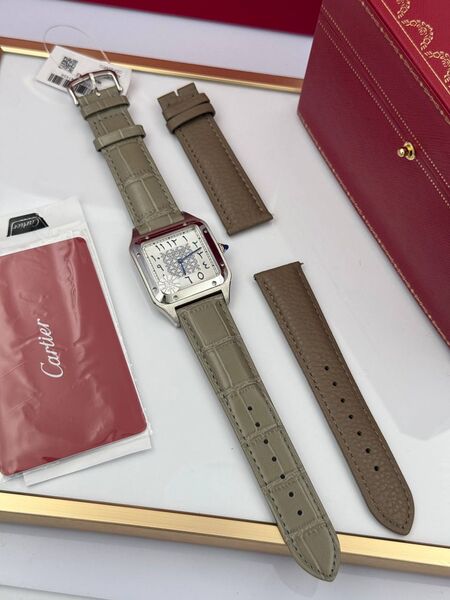 Мужские часы Cartier Suntos-Dumont мужской кожа бежевый i4327661-1-6