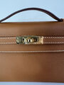 Сумка Hermèskelly 20 Pochette женский кожа бежевый 138064-4