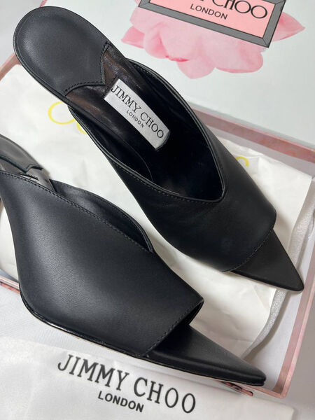 Шлепки Jimmy Choo женский кожа черный 153978-2