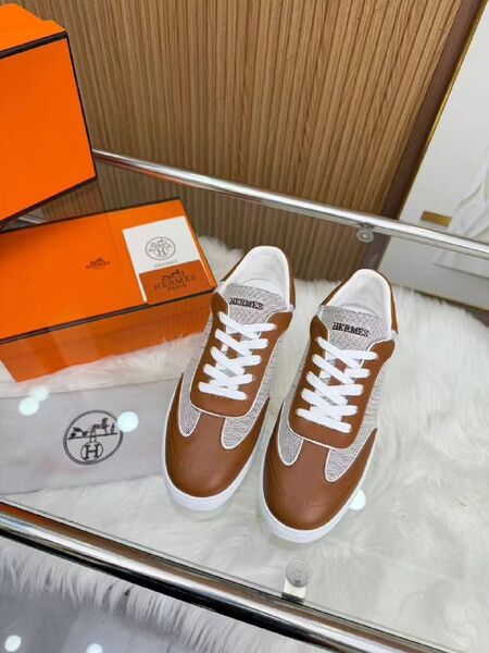 Женские кроссовки Hermes женский кожа коричневый T761106-1-7