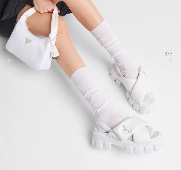 Сандалии Prada женский кожа белый 109998-4