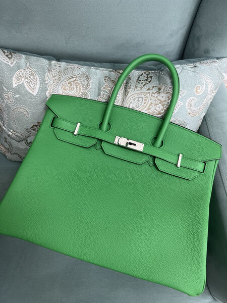 Сумка Hermès Birkin 35 женский кожа болотный 139845-4