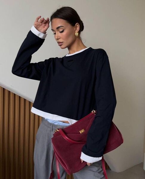 Лонгслив Prada женский черный 173836
