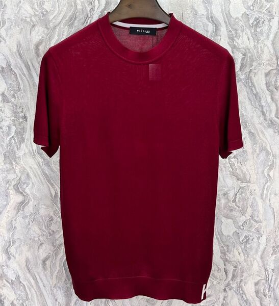 Мужская футболка Kiton мужской бордовый 112464