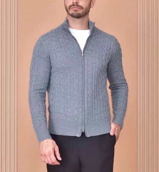Мужской кардиган Loro Piana мужской вязаная ткань графитовый 165462
