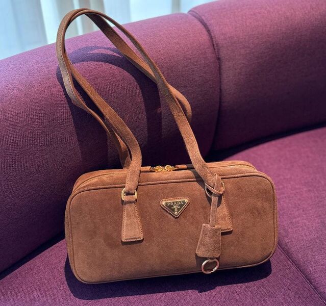 Сумка Prada женский замша бежевый 162175
