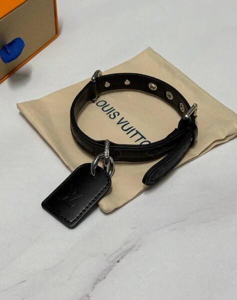 Ошейник для собак и кошек Louis Vuitton C поводком канва черный m8459722-1-9
