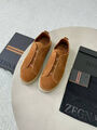 Мужские кеды Zegna мужской замша бежевый 185788-3