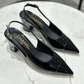 Туфли Chanel женский кожа черный 146186-2