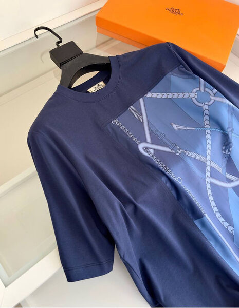 Мужская футболка Hermès мужской синий 178294-3