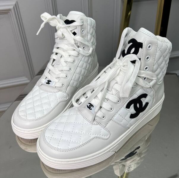 Кеды Chanel женский кожа белый 131121