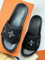 Мужские шлепки Louis Vuitton мужской кожа черный 151986-6