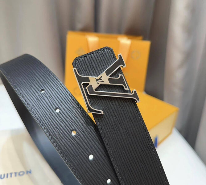 Мужской ремень Louis Vuitton мужской кожа черный 135882-5