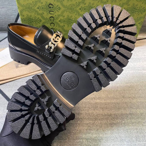 Лоферы Gucci женский кожа черный 123011-8