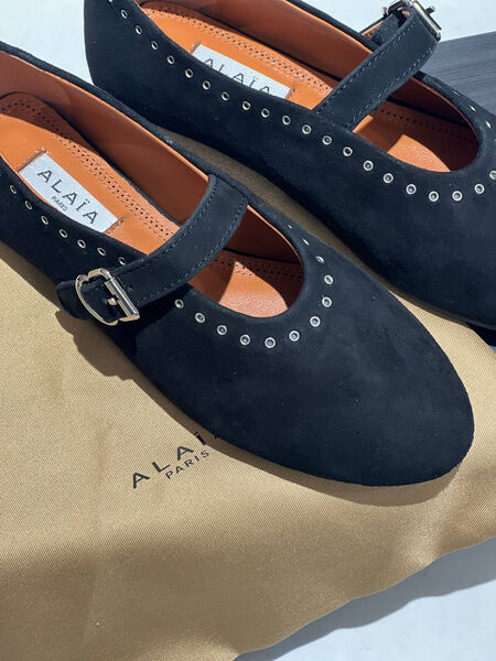 Балетки Alaïa женский замша черный 127006-5