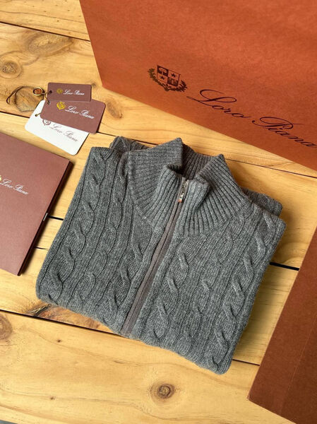 Мужской джемпер Loro Piana мужской вязаная ткань графитовый 133457-7