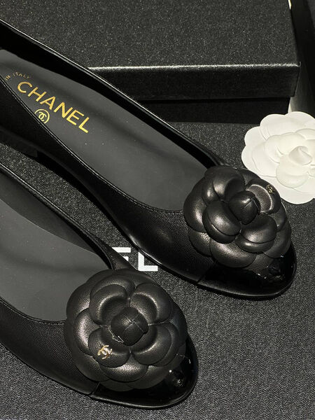 Балетки Chanel женский кожа черный 146300-2