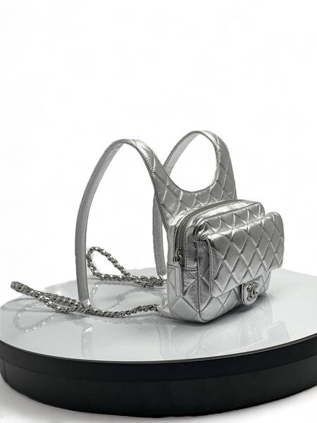 Рюкзак Chanel женский кожа графитовый 137749-3