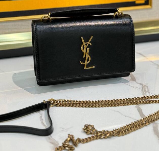 Сумка Saint Laurent Sunset Chain женский кожа черный 141998