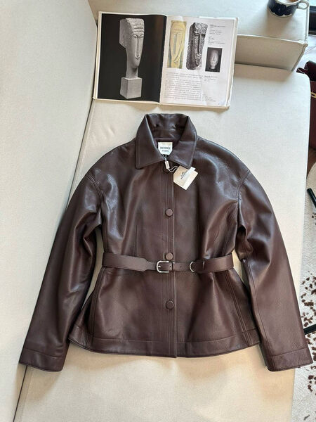 Куртка Hermès женский кожа бордовый 183157-4