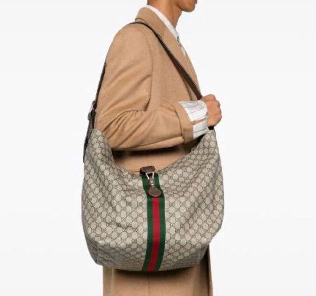 Дорожная сумка Gucci женский канва графитовый 165198