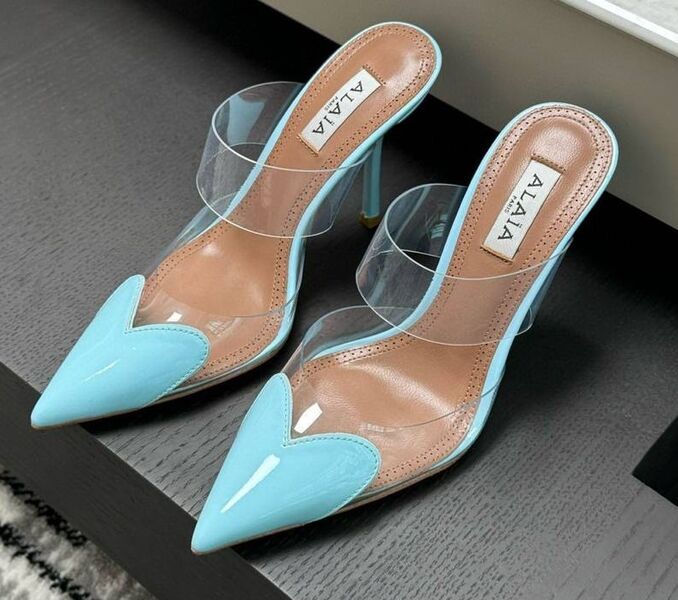 Туфли Alaïa женский кожа бирюзовый 150369