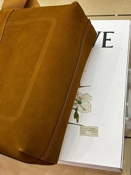 Мужская сумка мессенджер Loewe мужской замша бежевый 168842-6