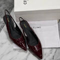 Туфли Celine женский кожа бордовый 172358-2